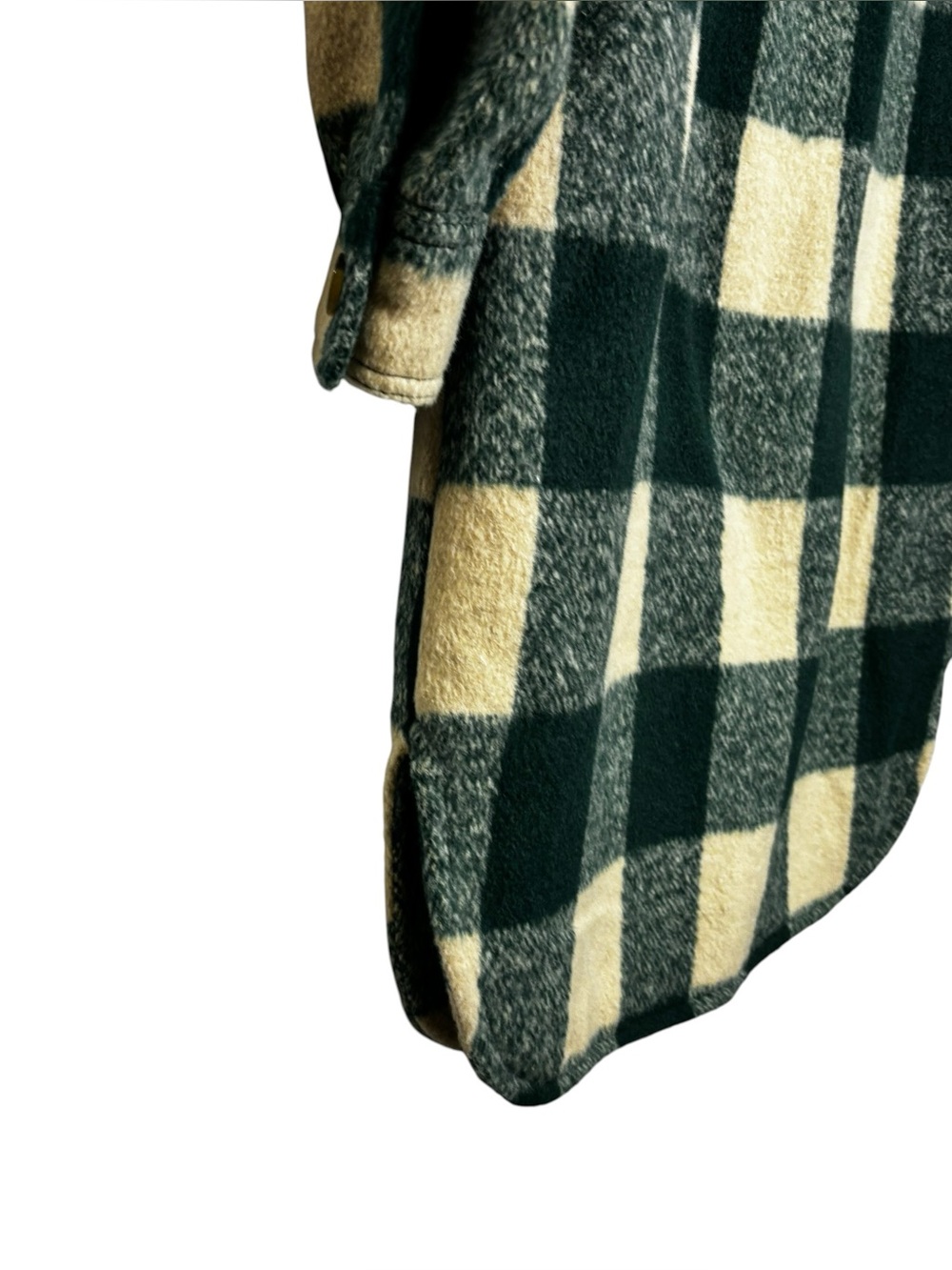 Avec Les Filles Relaxed Longline Buffalo Emerald Oversize Plaid Shacket Coat Med - Picture 7 of 11